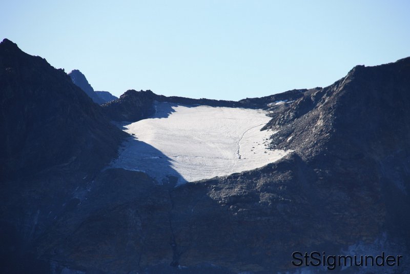oberes Gletscherbecken am 3.10.2009, Eis fast vollkommen blank