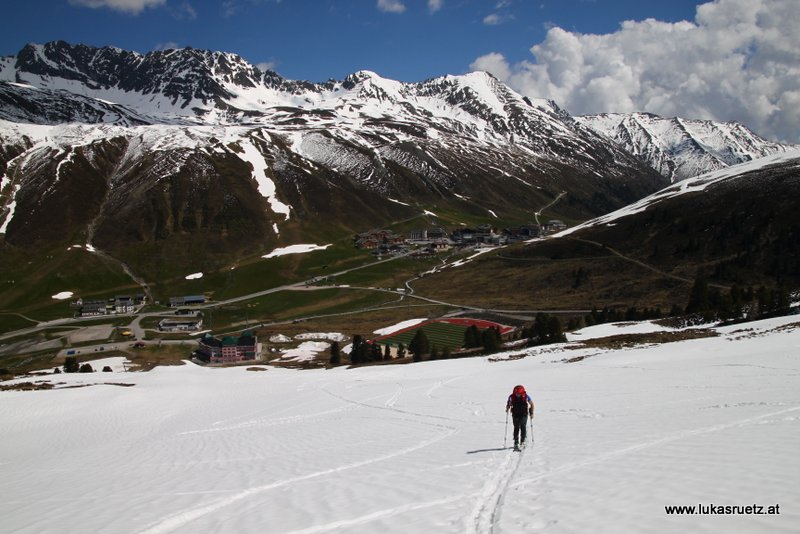 Aufstieg auf der Alpenrosenpiste