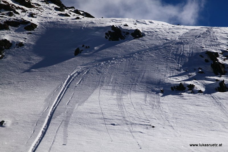 massiver Oberflächenreif am Gipfel