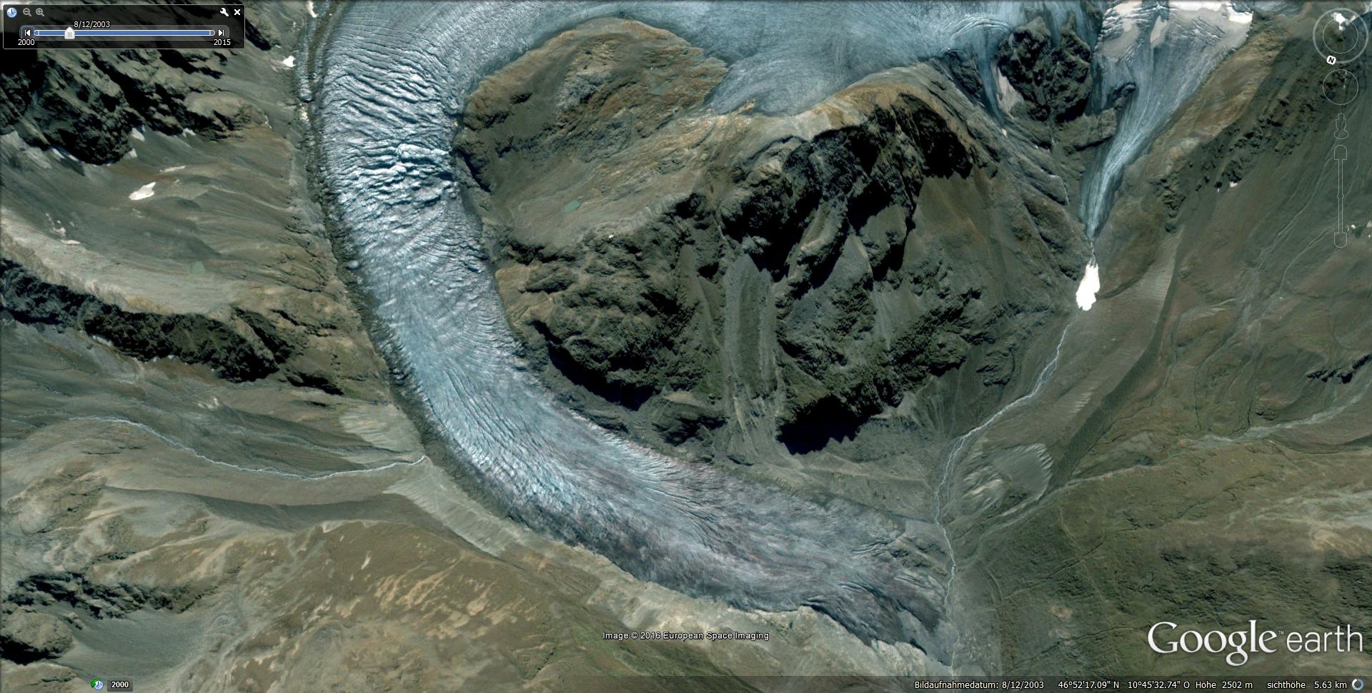 Gletschervergleiche Sellrain & Tirol 2000 – 2015 | nach Google Earth (mit Gletscherskigebieten) Alles geht den Bach runter