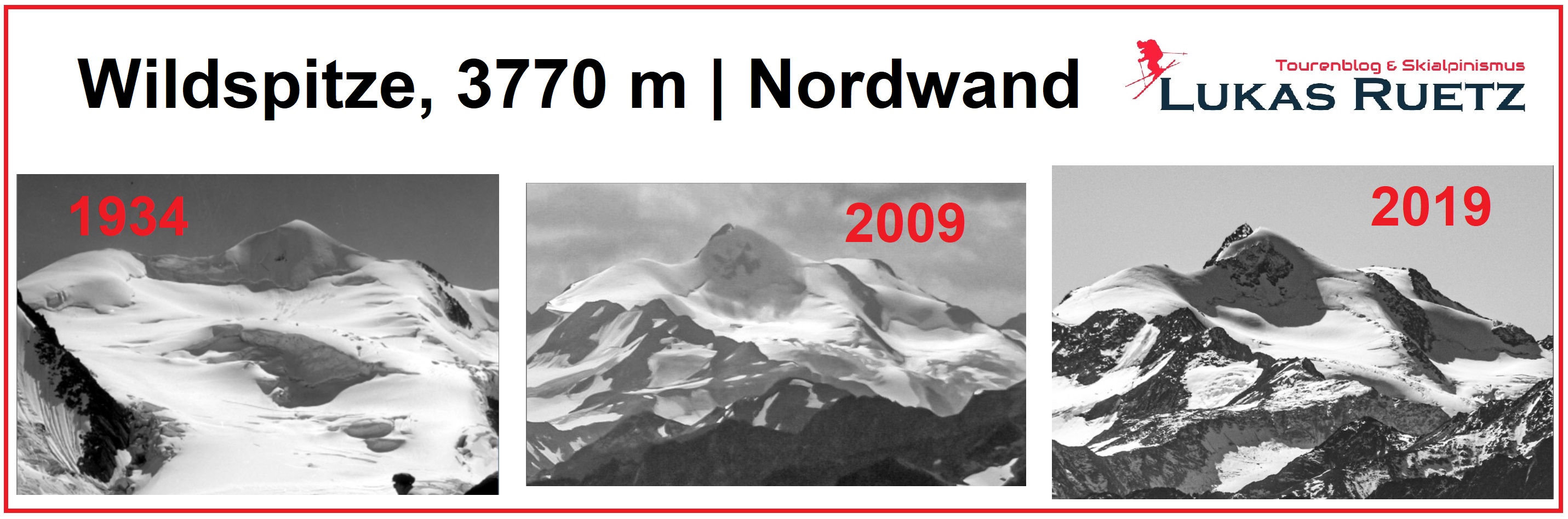Gletschervergleich Wildspitze Nordwand