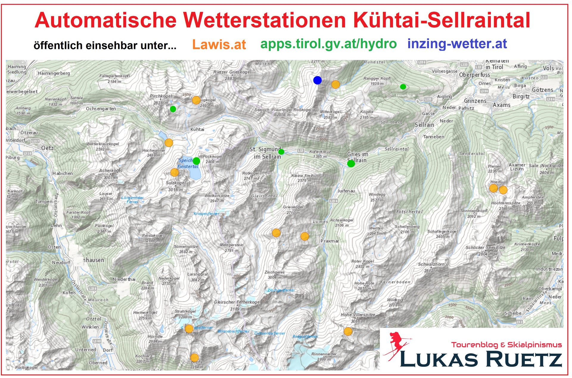 Alle Wetterstationen in der Region Kühtai-Sellraintal | #DahoamimSellroan