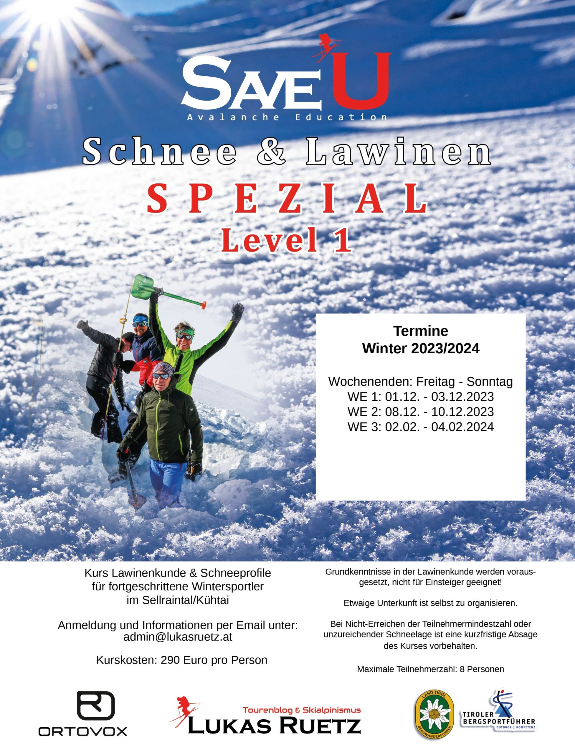 Schnee & Lawinenkunde – Spezialkurs | Termine Winter 2023/2024